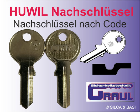 Nachschlüssel Huwil HUW-N, HW1, nach Code