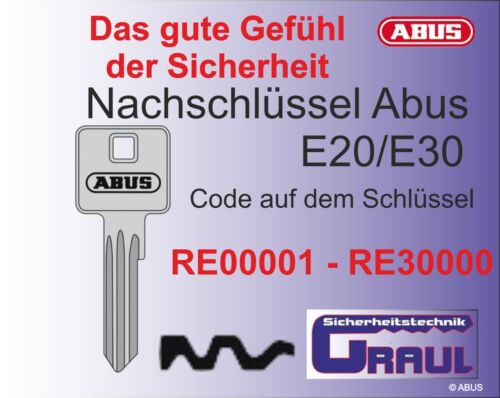 Abus ABU-86D, für Türzylinder E20/E30 Nachschlüssel nach Code, RE00001-RE30000