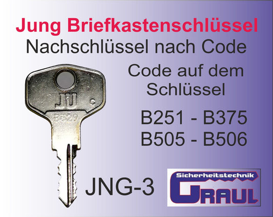 Nachschüssel für Briefkasten Jung,JNG-3, Nachbestellung nach Code